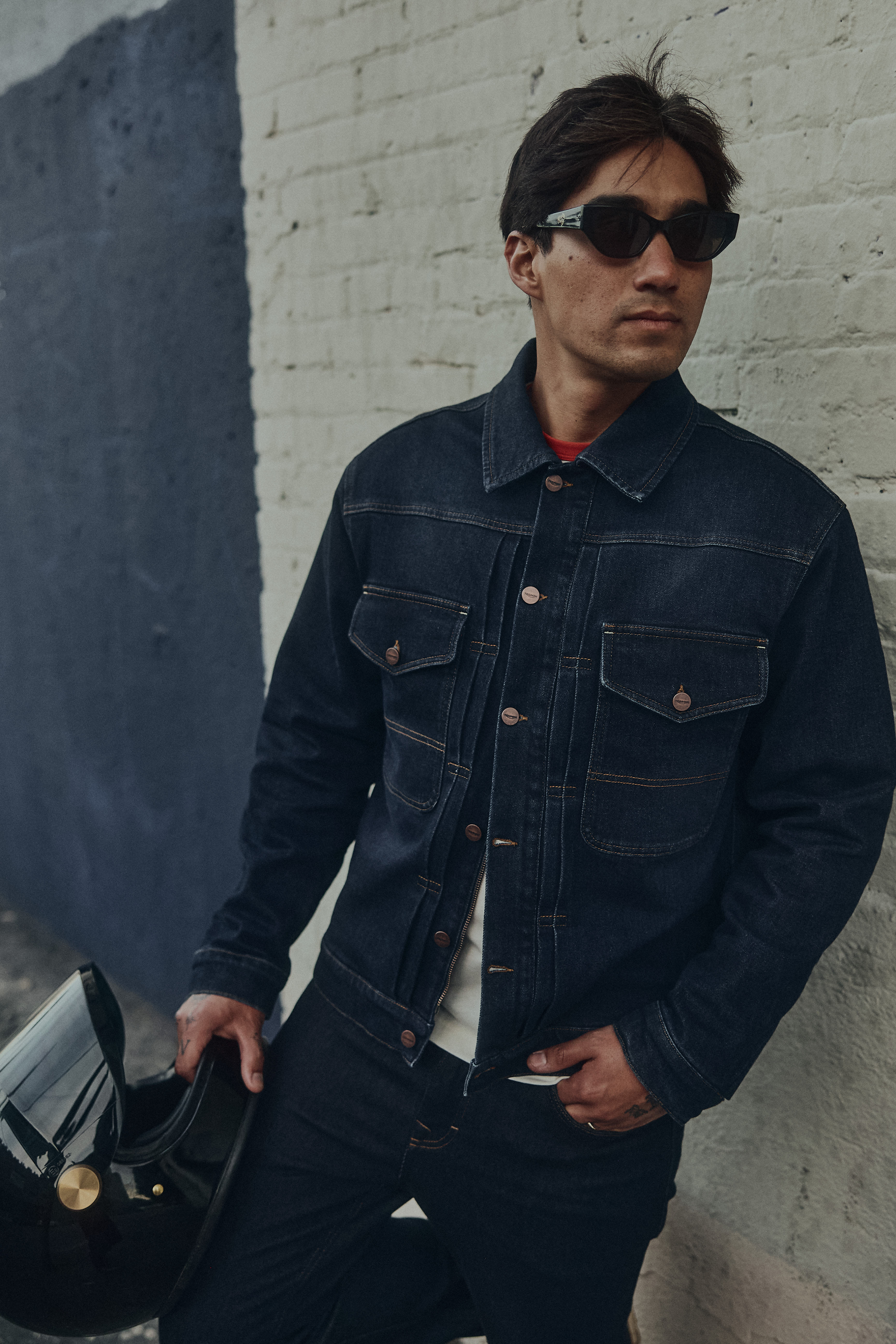 Jax Denim Riding Jacket in Indigo | Motorcycle Clothing